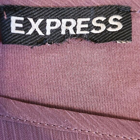 5/$55 Express Mauve Purple Sheer Top Ruffle Sleeves Comfy Blouse, M - Picture 4 of 8
